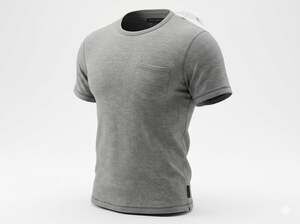 French Connection Men's Grey Horizontal Striped Pocket Crew Neck T-Shirt